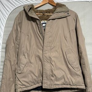 TNA beige fur lined jacket in X-Large